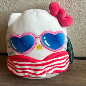 🦖🩷6.5” Squishmallow Sanrio Hello Kitty and Friends. Bathing Suit Summer
